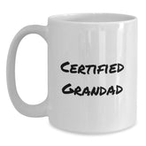 Funny Grandad Gifts, White Coffee Mug for Men, 'Certified Grandad' Quote, Perfect Graduation Unique Gifts from Family - Main